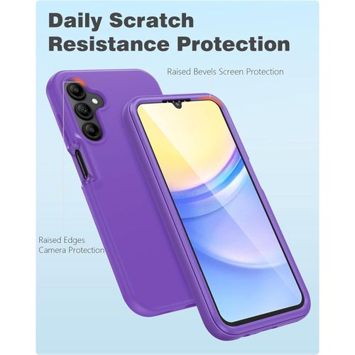 Samsung Galaxy A15 5G Silicone Case , Liquid Gel Rubber Bumper Case With Soft Microfiber Lining Cushion Slim Hard Shell Shockproof Protective Cover For Samsung Galaxy A15 5G  -Purple