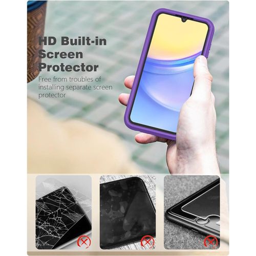 Samsung Galaxy A15 5G Silicone Case , Liquid Gel Rubber Bumper Case With Soft Microfiber Lining Cushion Slim Hard Shell Shockproof Protective Cover For Samsung Galaxy A15 5G  -Purple