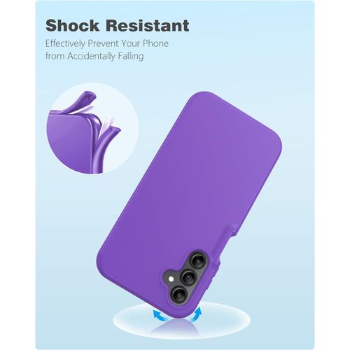 Samsung Galaxy A15 5G Silicone Case , Liquid Gel Rubber Bumper Case With Soft Microfiber Lining Cushion Slim Hard Shell Shockproof Protective Cover For Samsung Galaxy A15 5G  -Purple