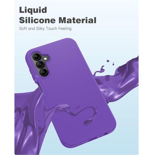 Samsung Galaxy A15 5G Silicone Case , Liquid Gel Rubber Bumper Case With Soft Microfiber Lining Cushion Slim Hard Shell Shockproof Protective Cover For Samsung Galaxy A15 5G  -Purple