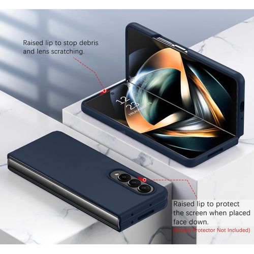 Samsung Galaxy Z Fold 2, 3, 4 5G Liquid Silicone Case , Soft Gel Rubber Ultra Thin Anti-Scratch Design Protective Cover - Blue