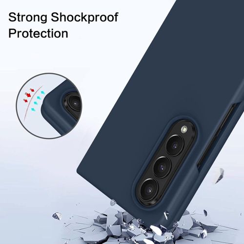 Samsung Galaxy Z Fold 2, 3, 4 5G Liquid Silicone Case , Soft Gel Rubber Ultra Thin Anti-Scratch Design Protective Cover - Blue
