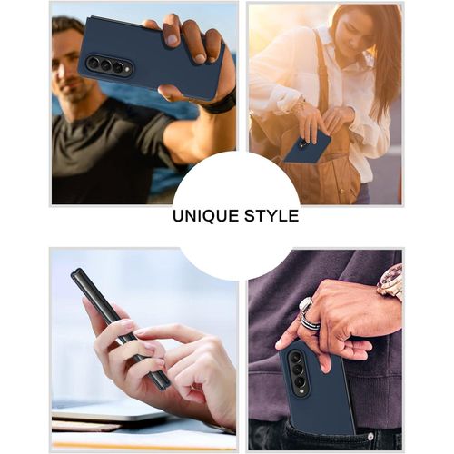 Samsung Galaxy Z Fold 2, 3, 4 5G Liquid Silicone Case , Soft Gel Rubber Ultra Thin Anti-Scratch Design Protective Cover - Blue