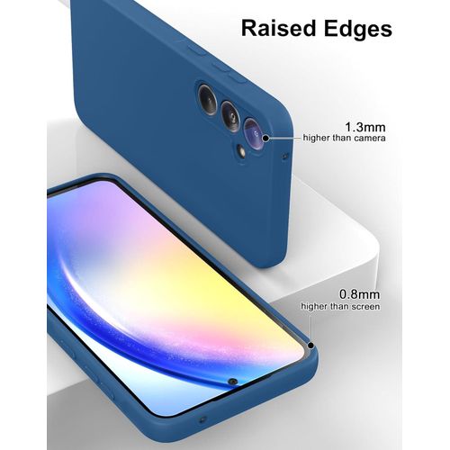 Samsung Galaxy A55 5G Case , Liquid Silicone with Soft Anti-Scratch Microfiber Lining Shockproof Protective Cover-Blue