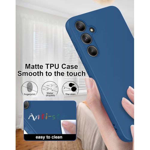 Samsung Galaxy A55 5G Case , Liquid Silicone with Soft Anti-Scratch Microfiber Lining Shockproof Protective Cover-Blue