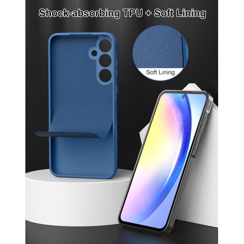 Samsung Galaxy A55 5G Case , Liquid Silicone with Soft Anti-Scratch Microfiber Lining Shockproof Protective Cover-Blue