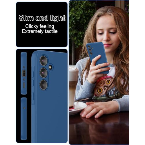 Samsung Galaxy A55 5G Case , Liquid Silicone with Soft Anti-Scratch Microfiber Lining Shockproof Protective Cover-Blue