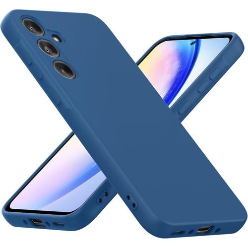 Samsung Galaxy A55 5G Case , Liquid Silicone with Soft Anti-Scratch Microfiber Lining Shockproof Protective Cover-Blue