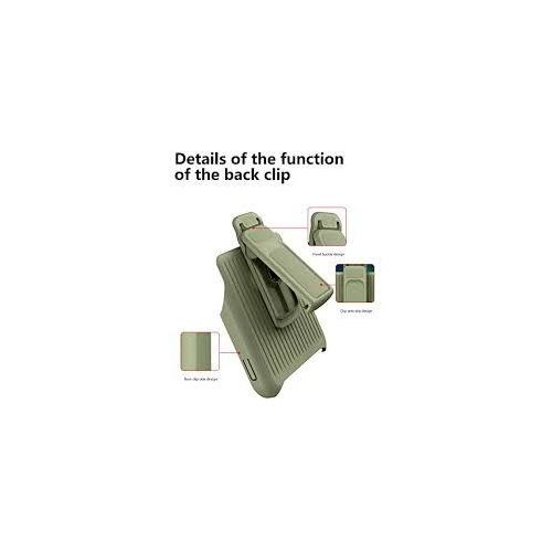 IPhone 15 14 13 12 11 Pro Max Case,Dual-Layer Silicone+PC Enhanced Four Corners Anti-Drop Shock Absorption Cover With 360&deg; Rotatable Durable Back Clip Holster Military Shockproof Case-Army Green