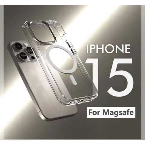 Apple Luxury Transparent For Magsafe Iphone 12 13 14 15 Pro Max Case Square Frame Hard Acrylic Backboard Magnetic Clear Cover