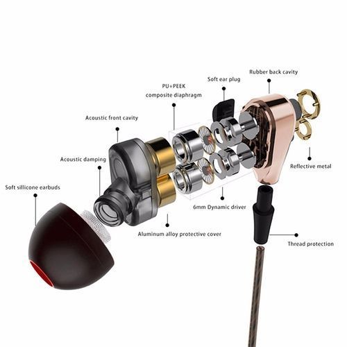 Other In Ear Sports Earphones Wired Headphones With Microphone - Black