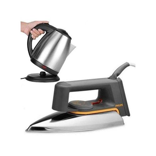Philps Bundle Philips Flat Iron With 2litres Kettle-Silver