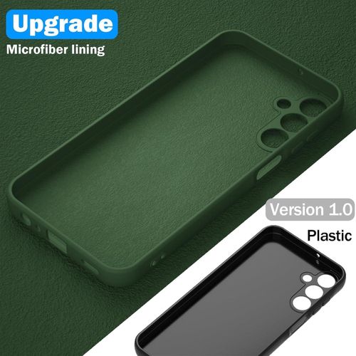 Samsung Galaxy A55 5G Case with 2 Pack Screen Protector, Liquid Silicone with Soft Anti-Scratch Microfiber Lining Shockproof Protective Cover-Green