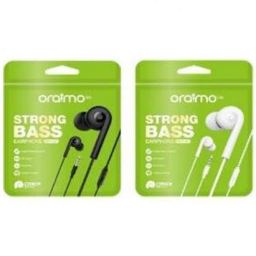 Oraimo 2 Pack Of OEP-E10 Strong Bass Earphones With Mic - Black and White