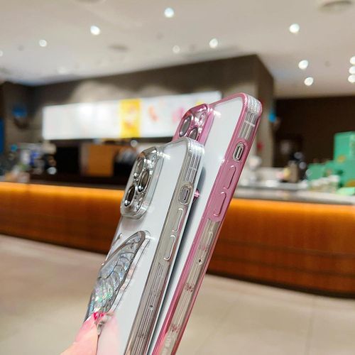 IPhone 11 12 13 14 Pro Max Mobistyle Designed For Luxury Glitter Cute Butterfly Plating Design  Phone Cases Camera Protection Shockproof Cover-Silver
