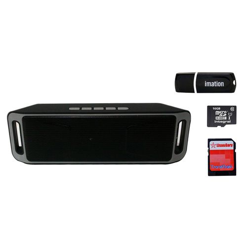 Wster Ws Mini Speaker. With Fm Radio, Micro sd, Usb With 16GB memory card, Memory Card Adapter and 16GB Flash Disk