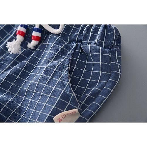 Boys Gentleman Short Sleeve Top  Plaid Shorts  Grey
