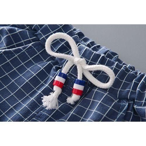 Boys Gentleman Short Sleeve Top  Plaid Shorts  Grey