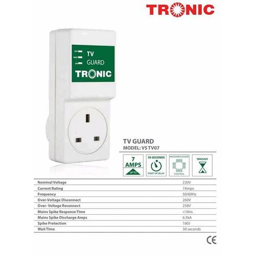 Tronics TV Guard With Surge Protection.(White)TV Guard With Surge Protection.(White)