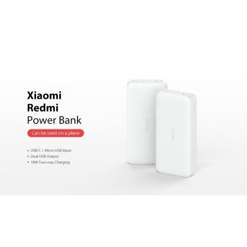 Redmi Powerbank 20000mAh Dual Input & Output Fast Charging - White/Black