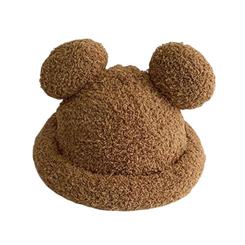 Babies Cute Bear Beanie High Quality Plush Fabric Winter Hat Winter Use for Infants Toddlers Babies,Khaki NO5116