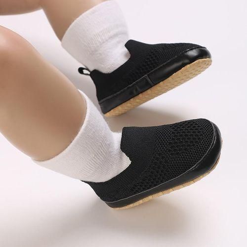 Casual Solid Color Slip On Woven Shoes For Baby Boys Breathable Lightweight Walking Shoes For Spring And Summer