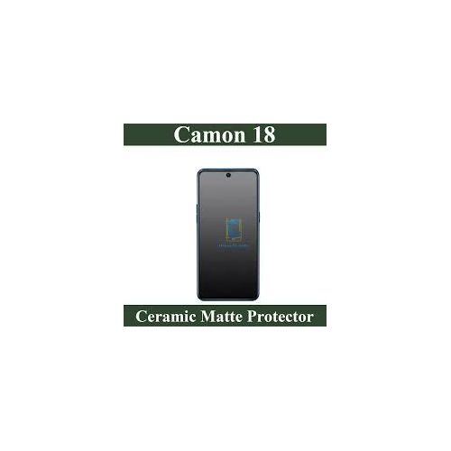 Tecno Camon 16 17 18 P Pro Premier.  Matte Ceramic Screen Protector Anti Fingerprint Scratch Guard -Black