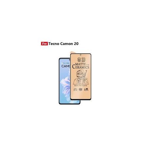 Tecno Camon 16 17 18 P Pro Premier.  Matte Ceramic Screen Protector Anti Fingerprint Scratch Guard -Black