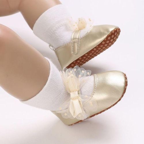 Baby Spring And Summer Cute Bow Soft Sole Princess Flat Shoes 0-18 Months Newborn Leisure Walking Shoes