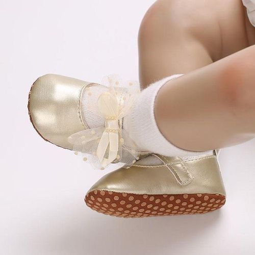 Baby Spring And Summer Cute Bow Soft Sole Princess Flat Shoes 0-18 Months Newborn Leisure Walking Shoes