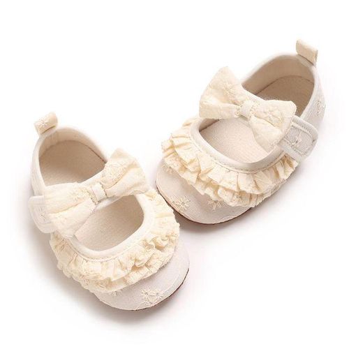 Spring And Autumn New Baby 0-1 Year Old Female Baby Princess Flat Shoes Butterfly Knot Soft Bottom Non Slip Sneaker