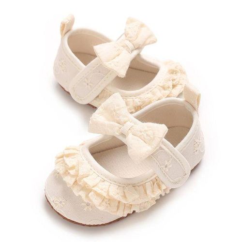 Spring And Autumn New Baby 0-1 Year Old Female Baby Princess Flat Shoes Butterfly Knot Soft Bottom Non Slip Sneaker