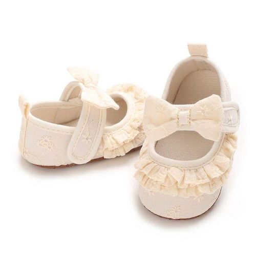 Spring And Autumn New Baby 0-1 Year Old Female Baby Princess Flat Shoes Butterfly Knot Soft Bottom Non Slip Sneaker
