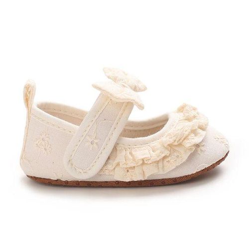 Spring And Autumn New Baby 0-1 Year Old Female Baby Princess Flat Shoes Butterfly Knot Soft Bottom Non Slip Sneaker