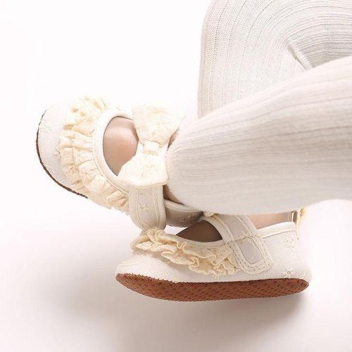 Spring And Autumn New Baby 0-1 Year Old Female Baby Princess Flat Shoes Butterfly Knot Soft Bottom Non Slip Sneaker