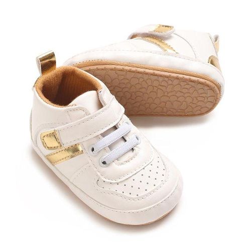 Spring And Autumn Baby Shoes Soft Rubber Soled Walking Shoes 0-1 Year Old Anti Slip Comfortable Versatile Sports White Shoes