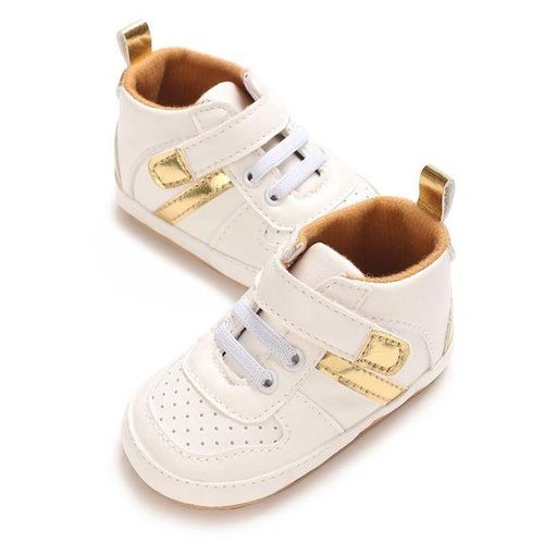 Spring And Autumn Baby Shoes Soft Rubber Soled Walking Shoes 0-1 Year Old Anti Slip Comfortable Versatile Sports White Shoes