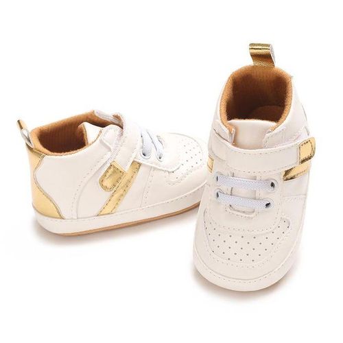 Spring And Autumn Baby Shoes Soft Rubber Soled Walking Shoes 0-1 Year Old Anti Slip Comfortable Versatile Sports White Shoes