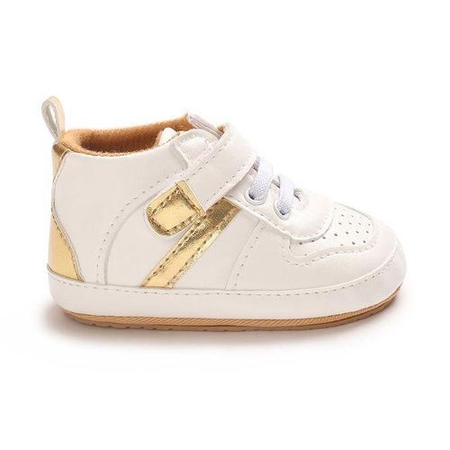 Spring And Autumn Baby Shoes Soft Rubber Soled Walking Shoes 0-1 Year Old Anti Slip Comfortable Versatile Sports White Shoes