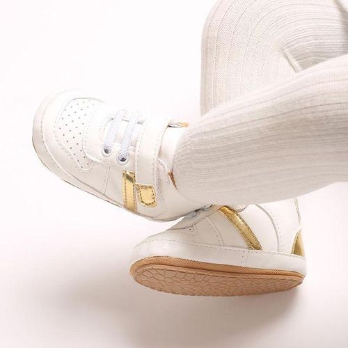 Spring And Autumn Baby Shoes Soft Rubber Soled Walking Shoes 0-1 Year Old Anti Slip Comfortable Versatile Sports White Shoes