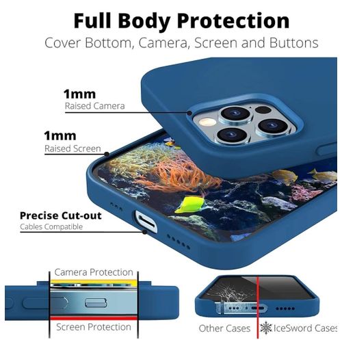 Universal Iphone 11 Pro Luxury Soft Rubber Liquid Silicone Skin Touch Feel Cover Case Blue