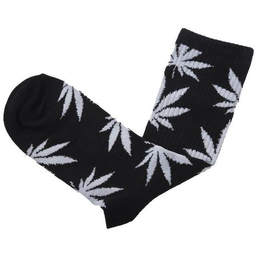 915 Generation Marijuana  Leaf Printed Cotton Long Socks black