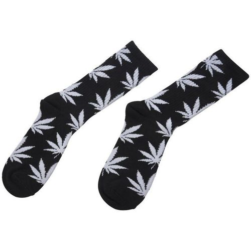 915 Generation Marijuana  Leaf Printed Cotton Long Socks black