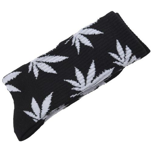 915 Generation Marijuana  Leaf Printed Cotton Long Socks black