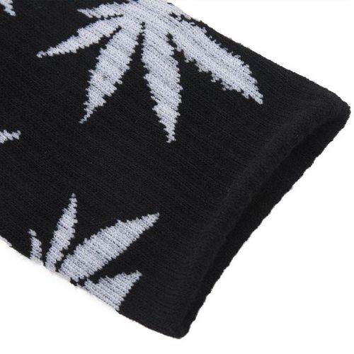 915 Generation Marijuana  Leaf Printed Cotton Long Socks black