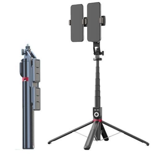 360-Degree Rotating Foldable Bluetooth Selfie Sticks Live Stand, P225 TK -Black