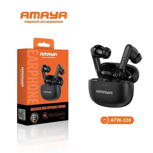 Amaya TK 05 Wireless Sports Earbuds High Quality 5.3 Bluetooth with Over 18 Hours Play Time  - Black