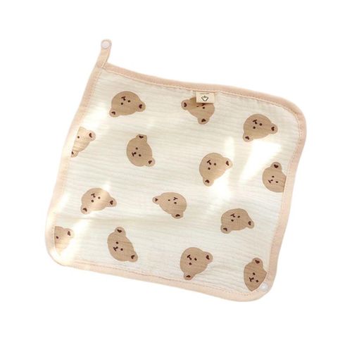Baby Bandana Drool Bibs Soft and Absorbent Cotton Baby Snap Bibs for Drooling and Teething,Biscuit Bear NO5114