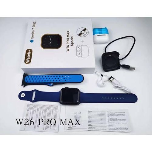 W26 Pro Max Smartwatch Series 8 With Free Bluetooth Airpods-Multi colour