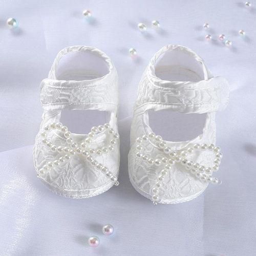 New White Lace Princess Shoes Soft Sole Baby Walking Shoes Full Moon Centenary Matching Dress Newborn Shoes